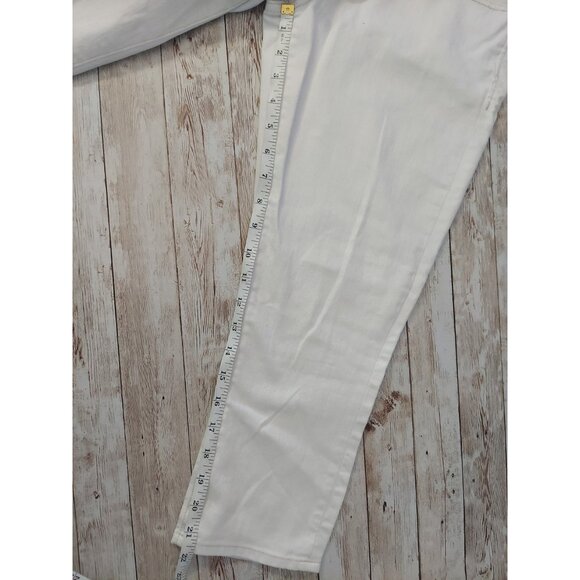 Express Crop Jean Legging Zelda Slim Fit Ultra Low Rise Royal White Beige 12 - Picture 8 of 8